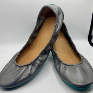 Teiks Metallic Pewter flats Size 11
